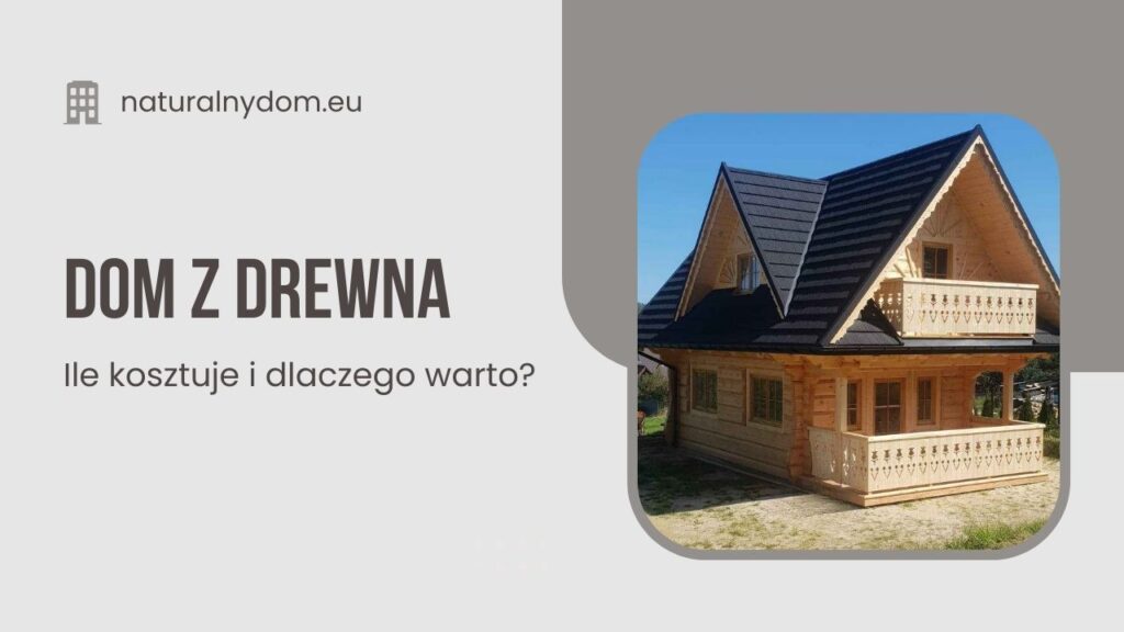 Tradycyjny dom z drewna z balkonami i ciemnym dachem, wykonany z naturalnych materiałów.