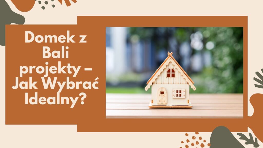 Drewniany model domku z bali na stole w ogrodzie