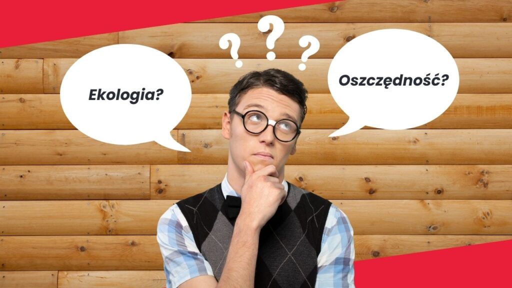 Mężczyzna zastanawia się nad wyborem między ekologią a oszczędnością